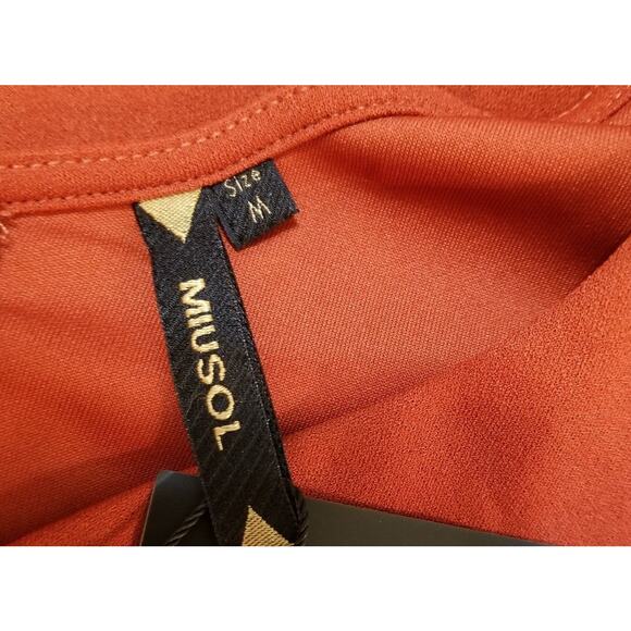 Miusol Women's Career Casual Rust Red Sleeveless Pleated & Rouching Size M - Picture 5 of 9